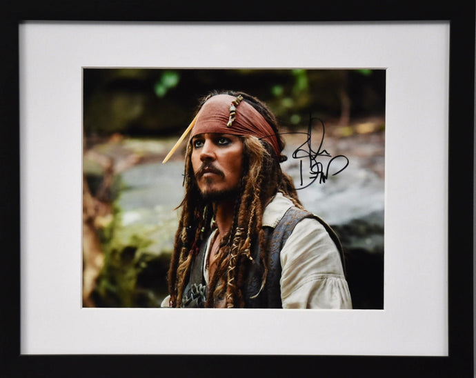Johnny Depp Personally Signed Pirates of the Carribean Photo, Framed