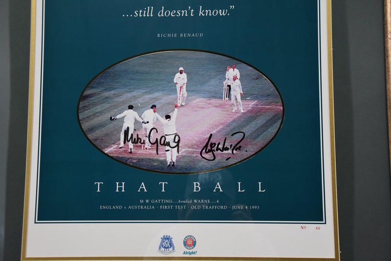 Load image into Gallery viewer, Shane Warne and Mike Gatting Personally Signed &#39;That Ball&#39; Collage
