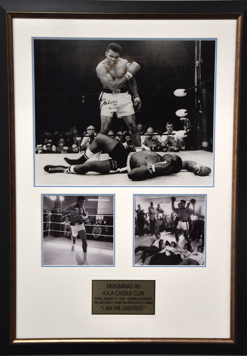 Load image into Gallery viewer, Muhammad Ali Personally Signed &quot;Over Liston&quot; Career Tribute, Framed
