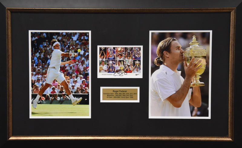 Load image into Gallery viewer, Roger Federer &#39;Decade of Dominance&#39; Personally Signed Collage, from Unique Memorabilia. 
