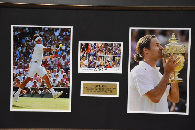 Load image into Gallery viewer, Roger Federer &#39;Decade of Dominance&#39; Personally Signed Collage, from Unique Memorabilia. 
