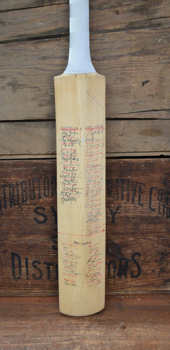 1996-97 Tri-Series Signed Bat by Australia, Pakistan and West Indies