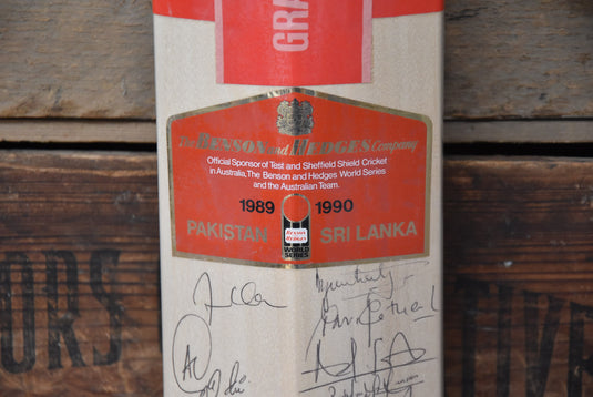 1989/90 Team Signed Bat by Australia, Pakistan and Sri Lanka, from Unique Memorabilia. 
