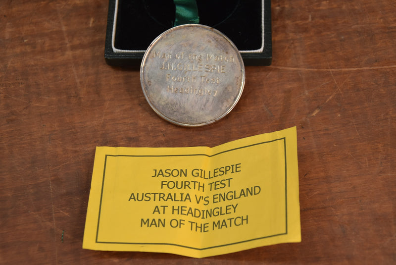 Load image into Gallery viewer, Jason Gillespie, Man of the Match Medal, 4th Ashes Test 1997
