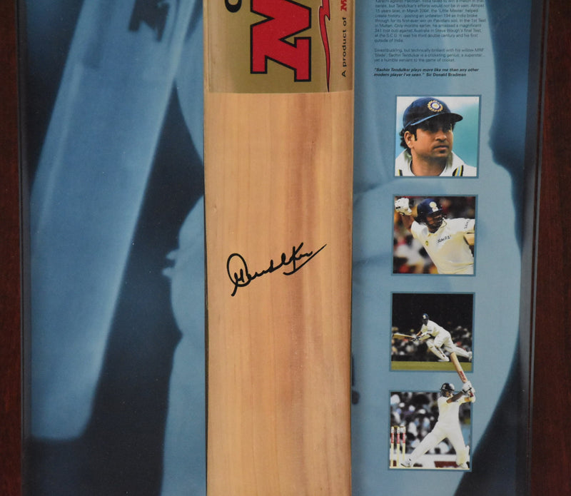 Load image into Gallery viewer, Sachin Tendulkar &quot;Strokes of Genius&quot; Personally Signed Bat, from Unique Memorabilia. 
