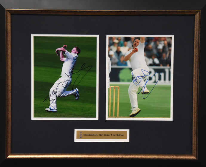 'Gamebreakers' Ben Stokes and Sir Ian Botham Personally Signed Collage, from Unique Memorabilia. 
