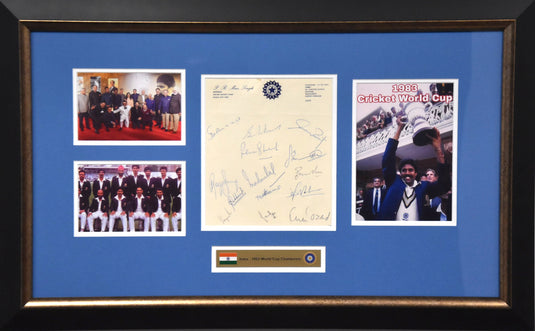 India 1983 Cricket World Cup Champions Signed Collage