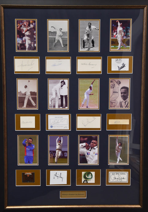 History's Greatest Leg Spinners Signed Collage, from Unique Memorabilia. 