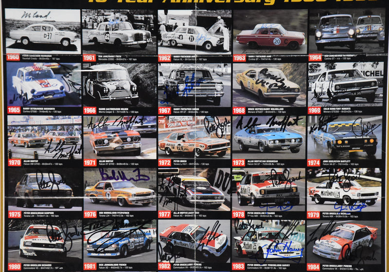 Load image into Gallery viewer,  &#39;The Great Race&#39; celebrating 40 years of Bathurst Champions, signed by Brock, Jane, Johnson, Moffat, Skaife and more! From Unique Memorabilia!
