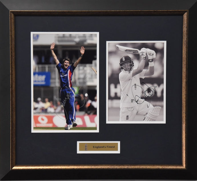 'England's Finest Cricketers' Signed by James Anderson and Joe Root from Unique Memorabilia