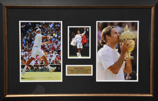 Roger Federer Personally Signed Wimbledon Champion Collage, from Unique Memorabilia. 