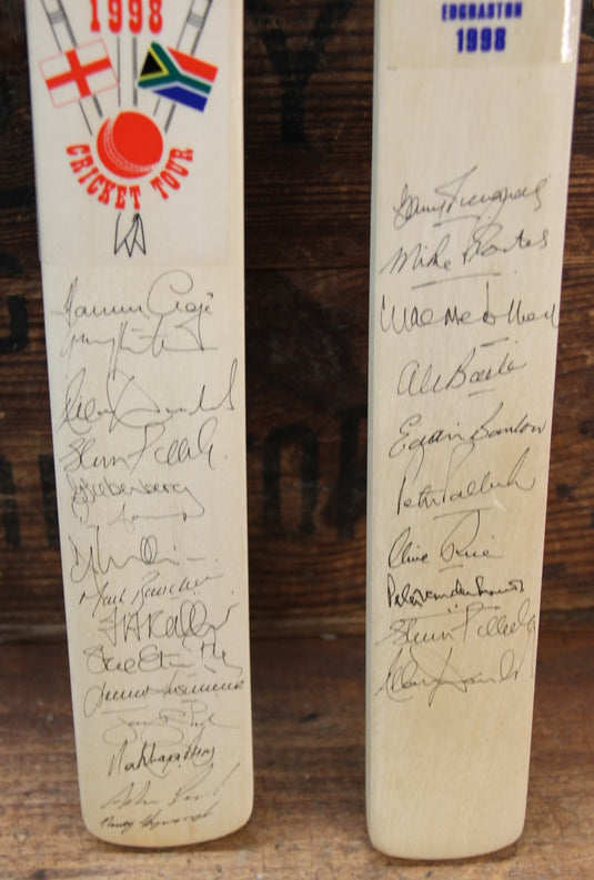 South African Cricket - 2 personally signed mini bats - 1998 team and legends of SA cricket