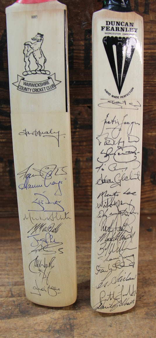 Signed Mini Bats x 2 - Warne + Legends plus Australian Players Signed Mini Bat