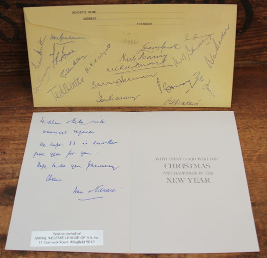 Ashes Captains Signed Collection + BONUS Bradman Christmas Card to Alan Davidson