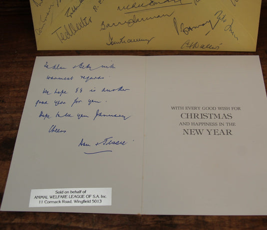 Ashes Captains Signed Collection + BONUS Bradman Christmas Card to Alan Davidson