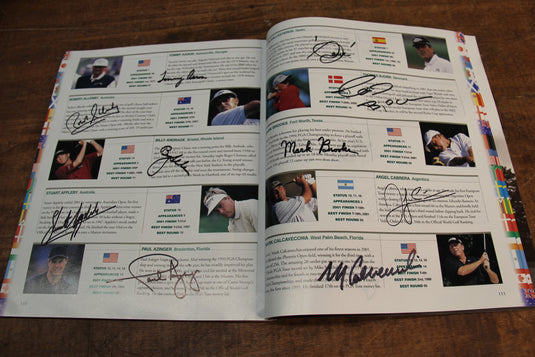 US Masters 2002 Program Personally Signed by 87 greats incl Nicklaus, Palmer, Woods, Player