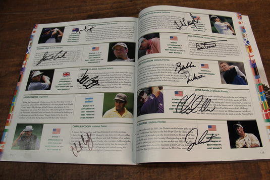 US Masters 2002 Program Personally Signed by 87 greats incl Nicklaus, Palmer, Woods, Player