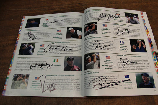 US Masters 2002 Program Personally Signed by 87 greats incl Nicklaus, Palmer, Woods, Player