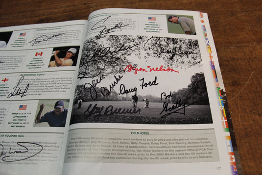 US Masters 2002 Program Personally Signed by 87 greats incl Nicklaus, Palmer, Woods, Player