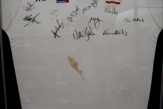 Ashes 2001 Jason Gillespie Test Worn, Team-Signed Australia Shirt - blood stained!
