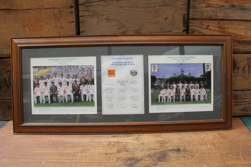 Load image into Gallery viewer, 2001/02 Australia Test Series vs NZ and SA Team Signed Collage, Framed
