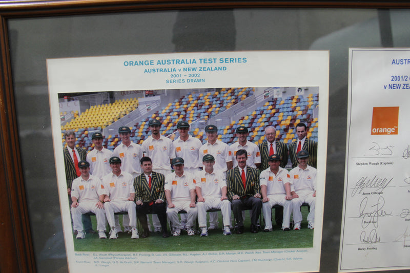 Load image into Gallery viewer, 2001/02 Australia Test Series vs NZ and SA Team Signed Collage, Framed
