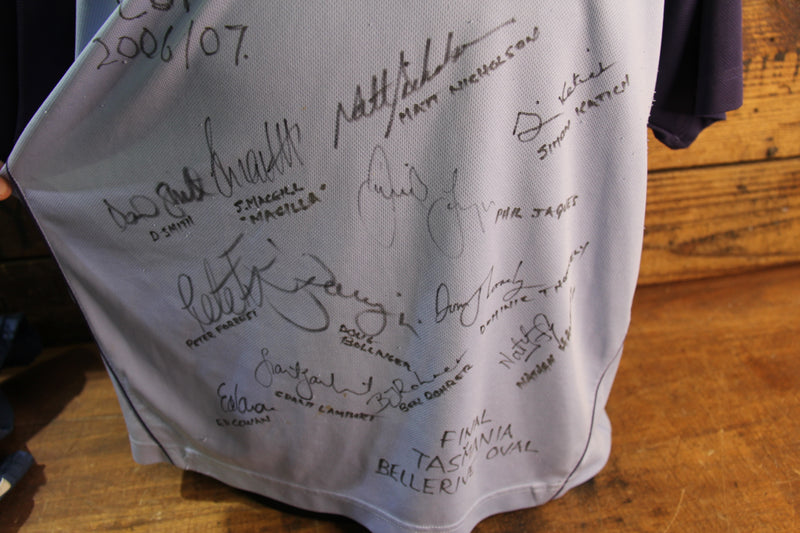 Load image into Gallery viewer, NSW Blues Cricket Team Shirts x 4 Incl Team-Signed Pura Cup Final 2006/2007 x 2
