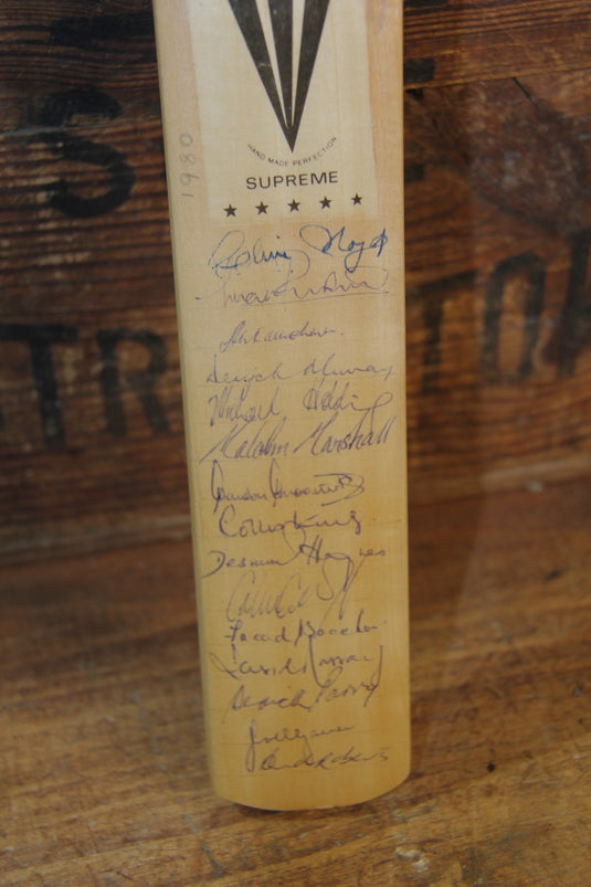West Indies 1980 Team Signed Mini Bat - Lloyd, Richards, Marshall, Greenidge