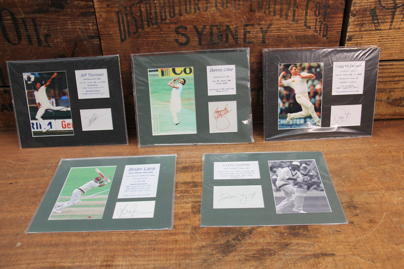 Load image into Gallery viewer, Australia &amp; WIndies Cricket Greats - Ready to Frame Inc. Lillee, Thomson, Lara, Lloyd
