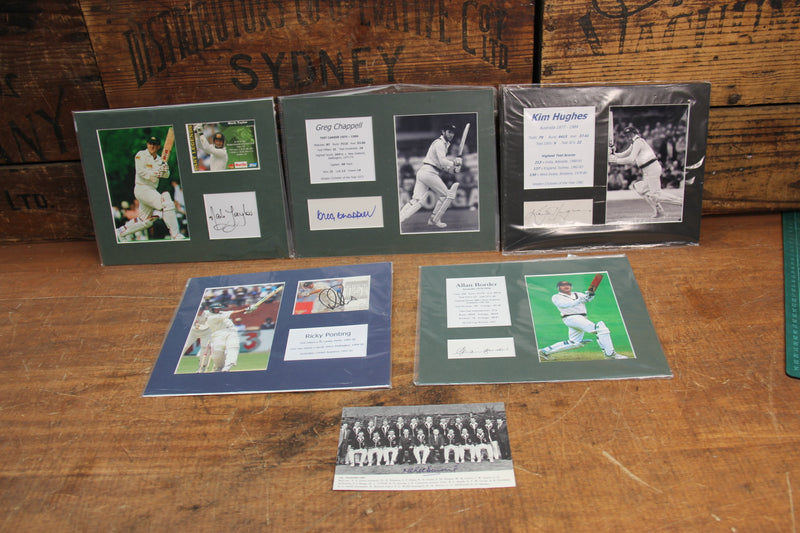 Load image into Gallery viewer, Australian Test Captains by 6, Personally Signed, Incl. Ponting, Chappell, Border, K Hughe
