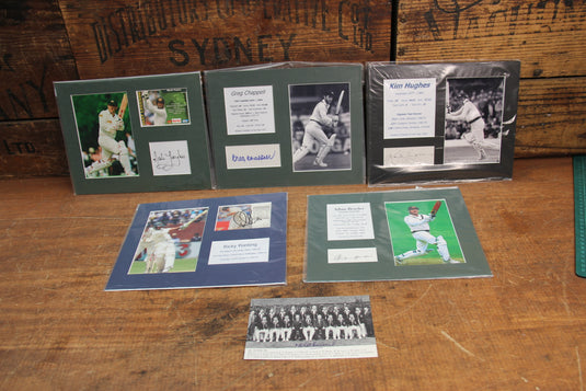 Australian Test Captains by 6, Personally Signed, Incl. Ponting, Chappell, Border, K Hughe