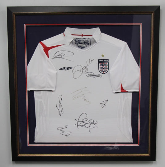 England Football Shirt Personally Signed by 8 Inc. Beckham, Lampard, Terry