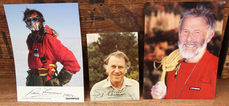 Load image into Gallery viewer, Mountaineers Personally Signed Pictures - Hillary, Fiennes, Bonington
