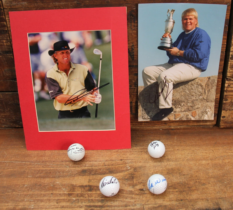 Load image into Gallery viewer, John Daly &amp; Greg Norman - Tournament-Hit/Signed Golf Balls and Signed Photos
