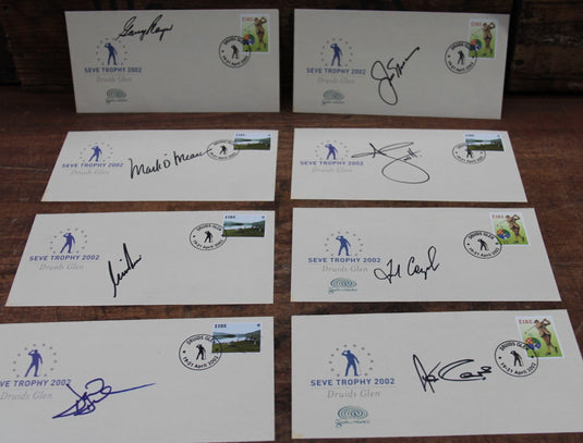 Seve Trophy 2002 - 8 Personally Signed Envelopes Incl. Player, Nicklaus, Scott, Price