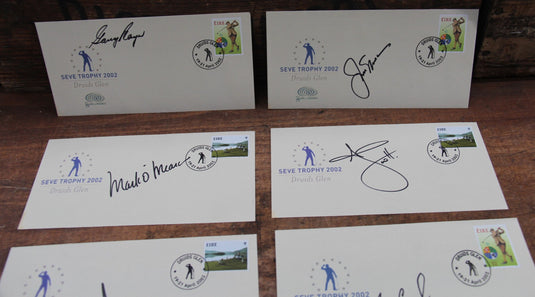 Seve Trophy 2002 - 8 Personally Signed Envelopes Incl. Player, Nicklaus, Scott, Price