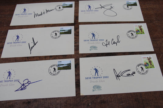 Seve Trophy 2002 - 8 Personally Signed Envelopes Incl. Player, Nicklaus, Scott, Price