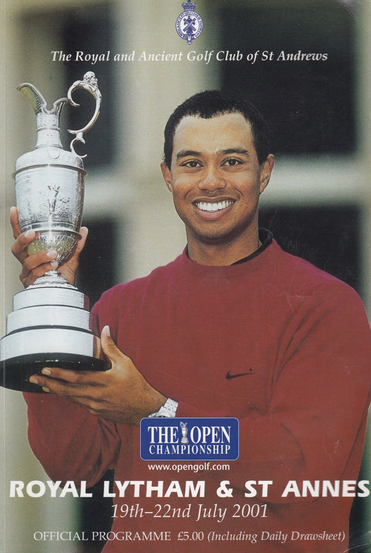 British Open 2001 Multi Signed Program Incl. Woods (twice), Duval (winner), Player, Norman