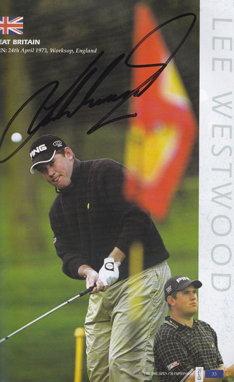 Load image into Gallery viewer, British Open 2001 Multi Signed Program Incl. Woods (twice), Duval (winner), Player, Norman
