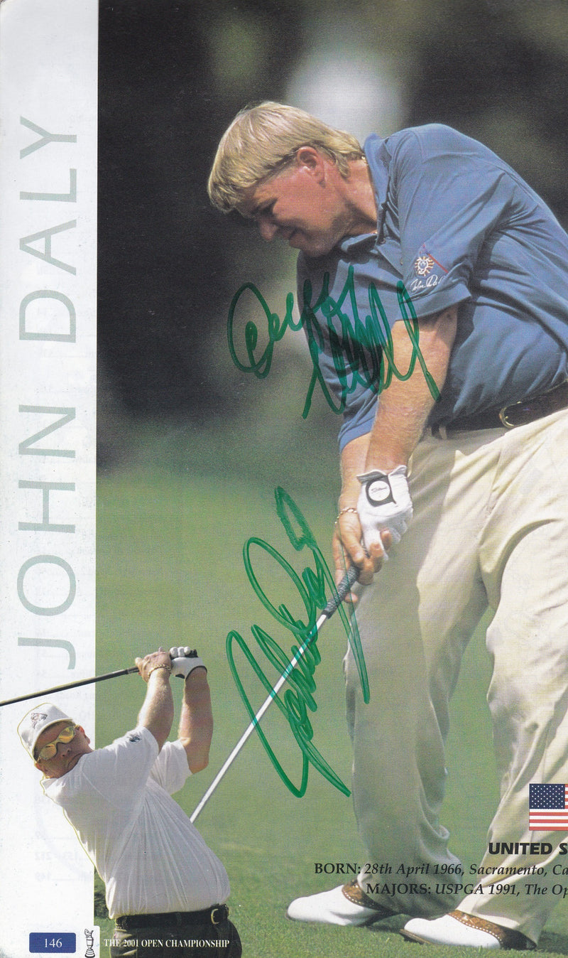 Load image into Gallery viewer, British Open 2001 Multi Signed Program Incl. Woods (twice), Duval (winner), Player, Norman
