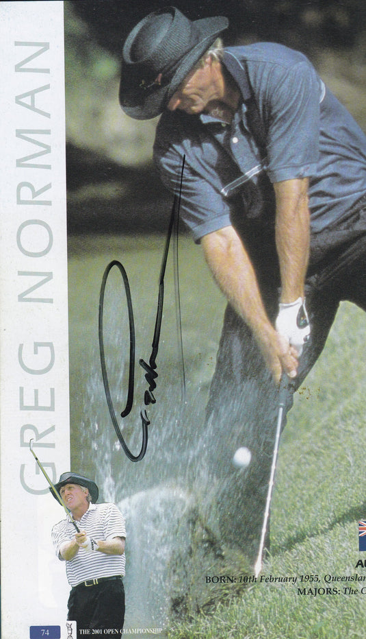 British Open 2001 Multi Signed Program Incl. Woods (twice), Duval (winner), Player, Norman