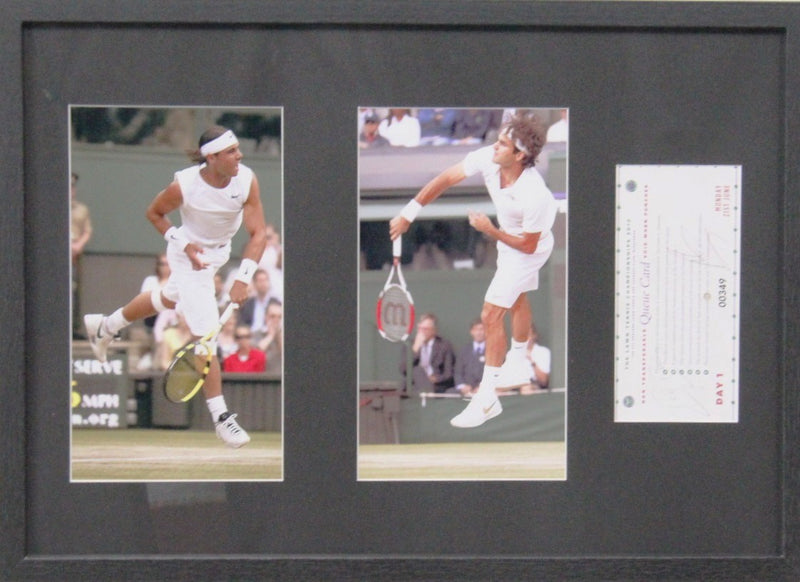 Load image into Gallery viewer, Roger Federer &amp; Rafael Nadal Personally Signed 2010 Wimbledon Queue Card
