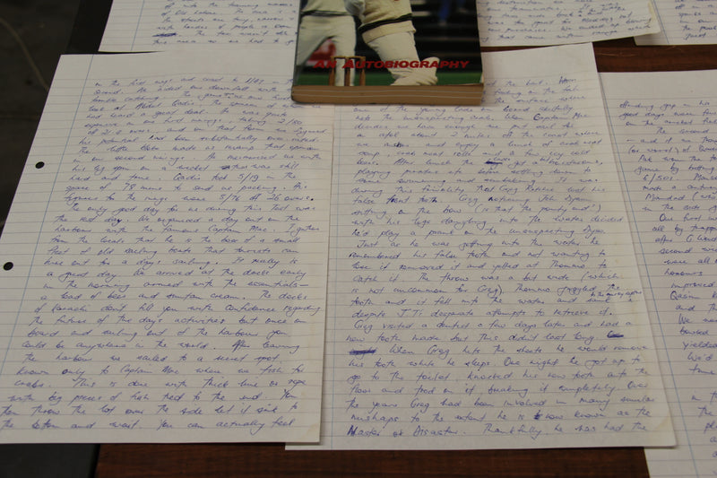 Load image into Gallery viewer, Allan Border - Handwritten Chapter for "An Autobiography" (1986)
