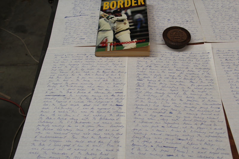 Load image into Gallery viewer, Allan Border - Handwritten Chapter for "An Autobiography" (1986)
