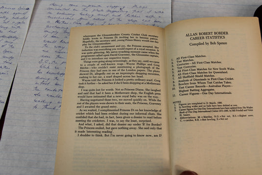 Allan Border - Handwritten Chapter for "An Autobiography" (1986)