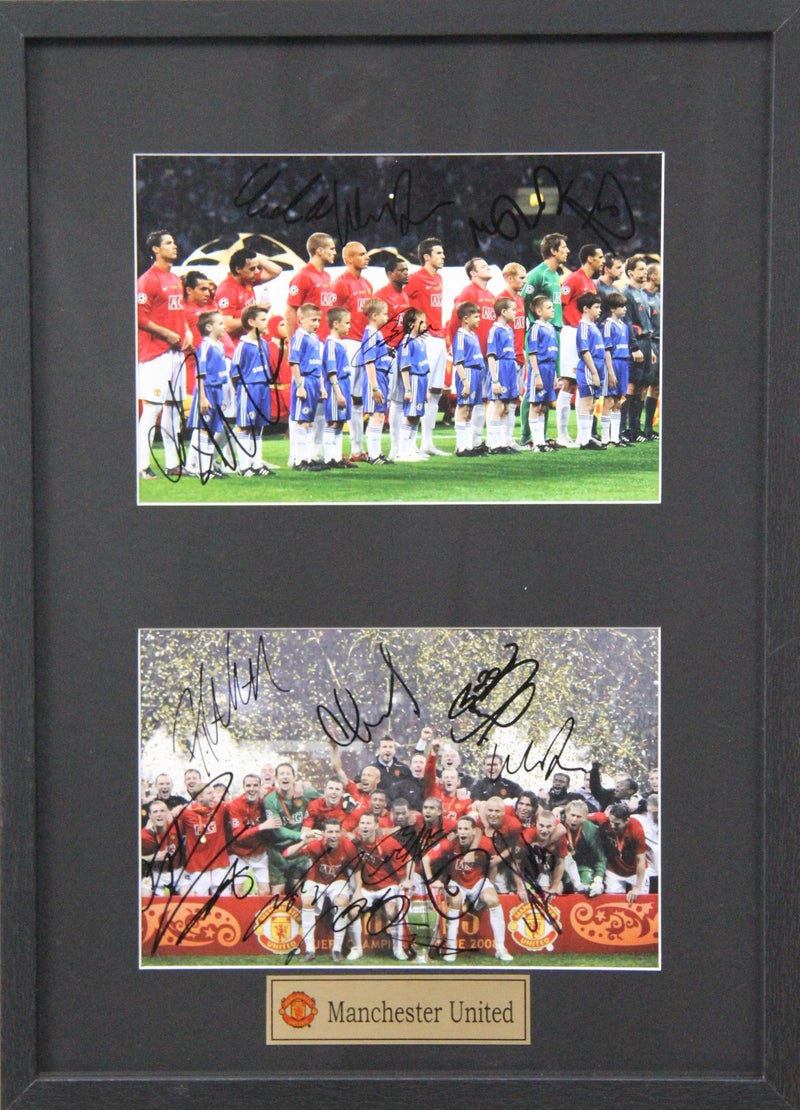 Load image into Gallery viewer, Manchester United 2008 European Cup Champions Team Signed Photos x 2, Framed
