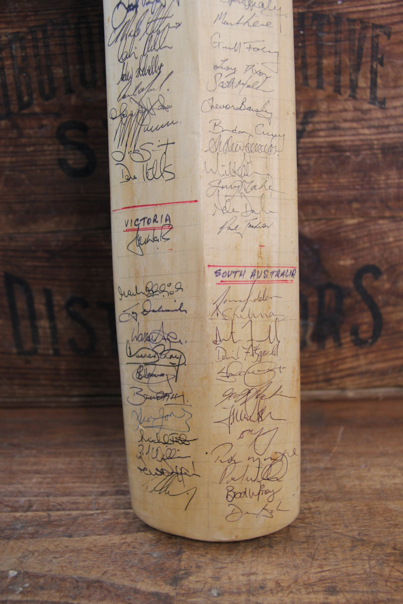 Load image into Gallery viewer, Australia Cricket - 1996/1997 Shield Teams Signed Bat Incl. Warne, Gilchrist, Lehmann
