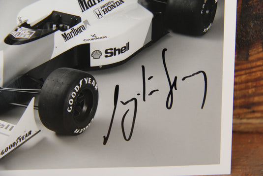 Ayrton Senna & Gerhard Berger Personally Signed McLaren Team Photo