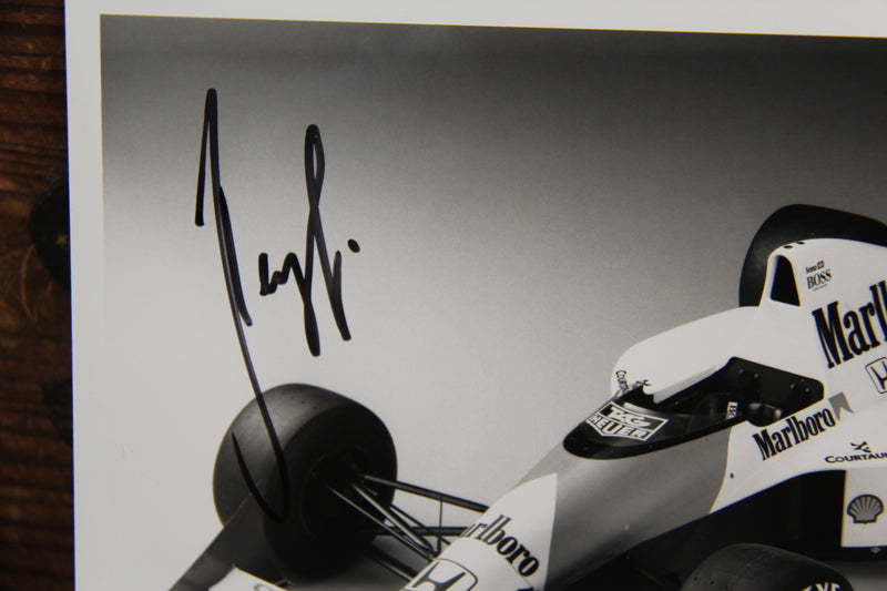 Load image into Gallery viewer, Ayrton Senna &amp; Gerhard Berger Personally Signed McLaren Team Photo
