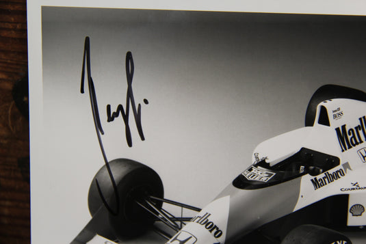 Ayrton Senna & Gerhard Berger Personally Signed McLaren Team Photo